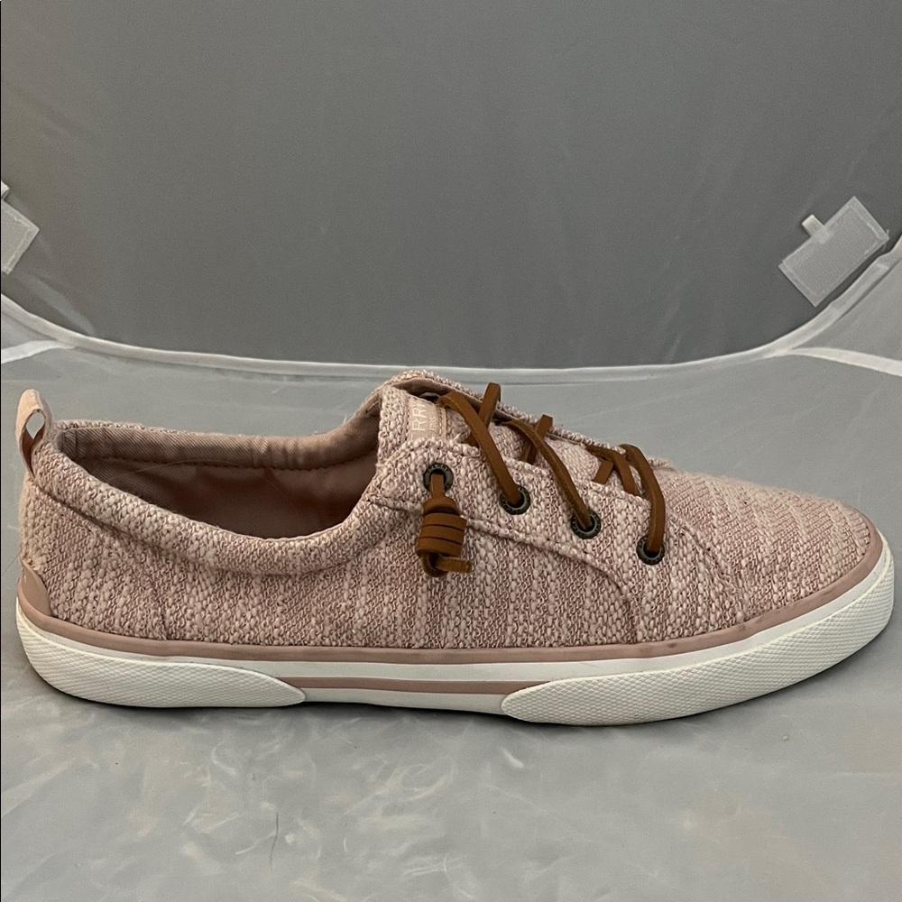 Sperry Women's Pier Wave Blush Pink Canvas Upper Slip On Sneakers - Size 9.5 - Picture 2 of 12